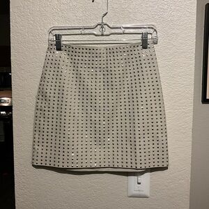 H&M Cream Embellished A-Line Mini Skirt for Work